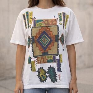 Vintage 80s Women's Medium T-Shirt with Shoulder Pads Westbourne USA Made